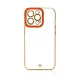 Dėklas Samsung Galaxy A12 5G telefonui Fashion Case, raudonas su aukso rėmeliu