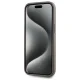 DKNY dėklas iPhone 15 Plus telefonui Leather Checkered Mono Pattern MagSafe, smėlio