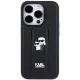 Karl Lagerfeld dėklas iPhone 14 Pro su Gripstand Saffiano Karl&Choupette, juodas