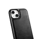 iCarer Leather Oil Wax natūralios odos dėklas, skirtas iPhone 14 Plus, juodas