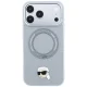 Karl Lagerfeld dėklas iPhone 18 Pro / 17 Pro su Ring Stand 360 MagSafe, pilkas