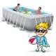 Karkasinis sodo baseinas Intex 26788 400 x 200 x 100 cm su priedais, pilkas