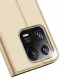 Atverčiamasis dėklas Dux Ducis Skin Pro telefonui Xiaomi 13 Pro su stovu ir kortelių kišene, auksinis