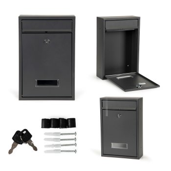 ModernHome HPB006 Galvanized Steel Mailbox, Anthracite