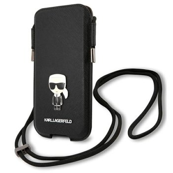 „Karl Lagerfeld Saffiano Ikonik Karl“ telefono rankinė, 6.7 colio, juoda
