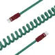 Spiralinis laidas Newell USB-C į USB-C 100 W, 1.5 m, silikoninis, žalias ir bordo