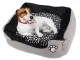 Plush Pet Bed with Removable Cushion, 60x50 cm, Grey/Black
