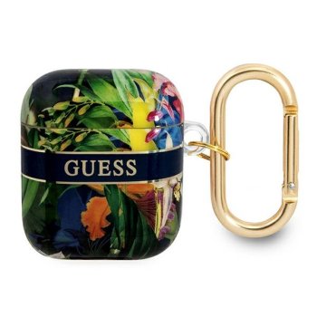 Guess AirPods dėklas Flower Strap Collection, mėlynas