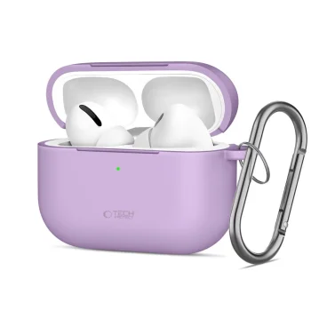 Tech-Protect Silicone Hook dėklas AirPods Pro su karabinu, violetinis