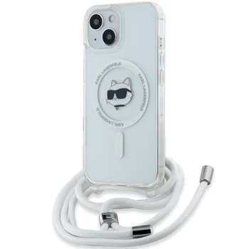Karl Lagerfeld dėklas iPhone 13 / 14 / 15 su viršeliu IML Choupette Head, skaidrus