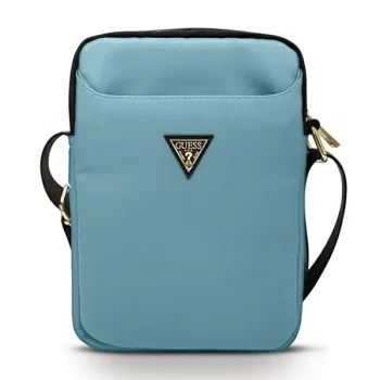 Guess Nylon Triangle Logo planšetinio kompiuterio krepšys, šviesiai mėlynas