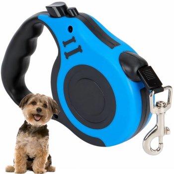 Retractable Dog Leash with Lock 5m / 15kg, Blue
