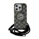 Karl Lagerfeld dėklas iPhone 15 Pro Max telefonui IML Crossbody Monogram, juodas