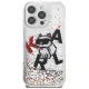Karl Lagerfeld Liquid Glitter Choupette dėklas iPhone 16 Pro Max, skaidrus