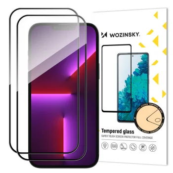 Apsauginis stiklas Wozinsky iPhone 15 Pro Max, Full Glue, 2 vnt., juodas