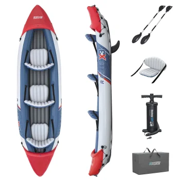 Pripučiama trivietė baidarė Bestway Hydro-Force Rapid X3, 381 x 100 cm