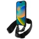 BMW dėklas iPhone 16 Pro M Edition Carbon Tricolor Lines & Strap, juodas