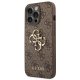 Guess 4G Big Metal Logo dėklas, skirtas iPhone 14 Pro, rudas