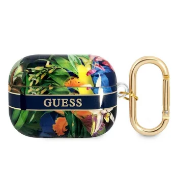 Guess AirPods Pro dėklas Flower Strap, mėlynas