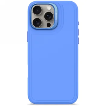 Decoded AntiMicrobial Silicone Stacks dėklas su MagSafe iPhone 16 Pro Max, mėlynas