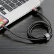 Baseus Cafule USB ir Lightning įkrovimo laidas, 2A, 3m, juodas ir raudonas