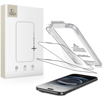 Apsauginis stiklas Tech-Protect iPhone 17 Air Quick Set+ (2 vnt.), juodas