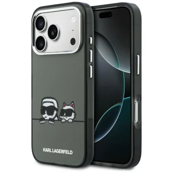 Karl Lagerfeld IML Karl & Choupette dėklas iPhone 17 Pro Max, juodas