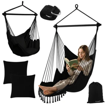 Gardlov Hanging Swing Chair 210cm, Black