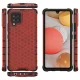 Apsauginis dėklas Samsung Galaxy A42 5G Honeycomb su TPU rėmeliu, raudonas