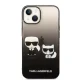 Karl Lagerfeld Ikonik Karl & Choupette Case for iPhone 14, Black Gradient