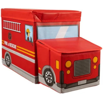 Kruzzel Toy Box Fire Truck, Red