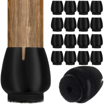 Malatec Silikoniniai kėdžių kojelių antgaliai su veltiniu 12-16 mm 16 vnt., Juodi