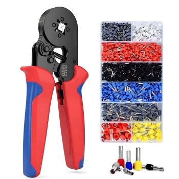 Laidų antgalių užspaudimo replės 0,25-10 mm² su 1200 vnt. rinkiniu