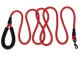 Rope Dog Leash with Foam Handle and Reflective Strip, 120 cm, Red