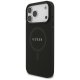 Guess Saffiano Classic Logo MagSafe dėklas telefonui iPhone 17 Pro Max, juodas