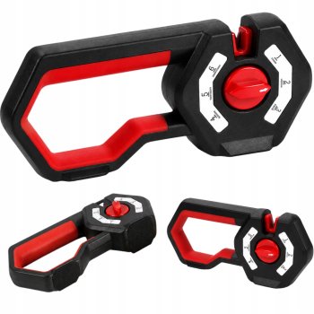 Multifunctional 6-in-1 Knife and Scissors Sharpener, Black/Red