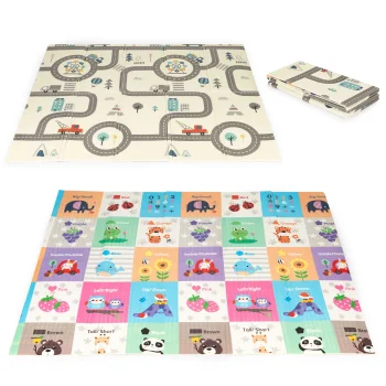 Ecotoys Double-Sided Foldable Kids Play Mat with Bag