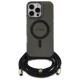 Guess dėklas iPhone 16 Pro su Crossbody virvele ir MagSafe, juodas