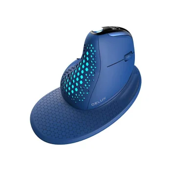 Delux M618XSD belaidė vertikali ergonomiška pelė su RGB, mėlyna