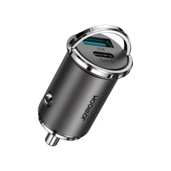 Automobilinis įkroviklis Joyroom C-A35, USB-C / USB, 45W, pilkas