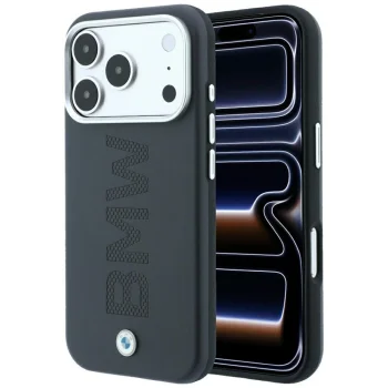 BMW Sign Centered Deboss MagSafe dėklas iPhone 17 Pro / 18 Pro, pilkas
