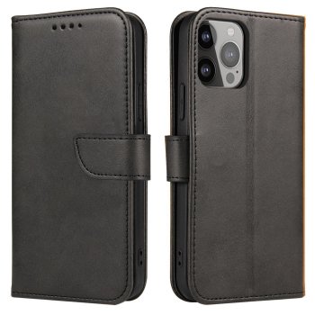 Magnet Case Wallet Flip Cover for Honor X6a, Black