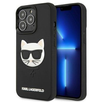 Karl Lagerfeld 3D Rubber Choupette dėklas iPhone 13 Pro / 13, Juodas