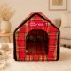 Foldable Pet House and Bed for Dogs and Cats, Red, L