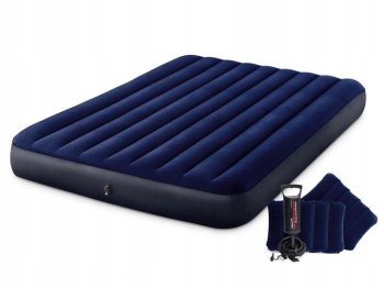 Intex 64765 dvivietis pripučiamas čiužinys 203x152x25 cm su pompa ir pagalvėmis