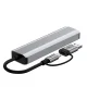 Tech-Protect HB03 5in1 USB-C ir USB-A šakotuvas su RJ45, pilkas