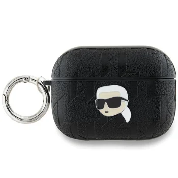 Karl Lagerfeld dėklas, skirtas AirPods Pro 2, Monogram Karl Head, juodas