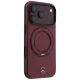 Mercedes leather MagSafe case with ring stand for iPhone 18 Pro / 17 Pro, burgundy