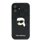 Karl Lagerfeld dėklas iPhone 16 telefonui Monogram Karl Head Pin, juodas