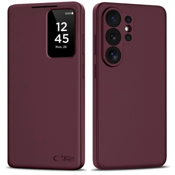Tech-Protect Smart Wallet atverčiamas dėklas Samsung Galaxy S26 Ultra, bordo
